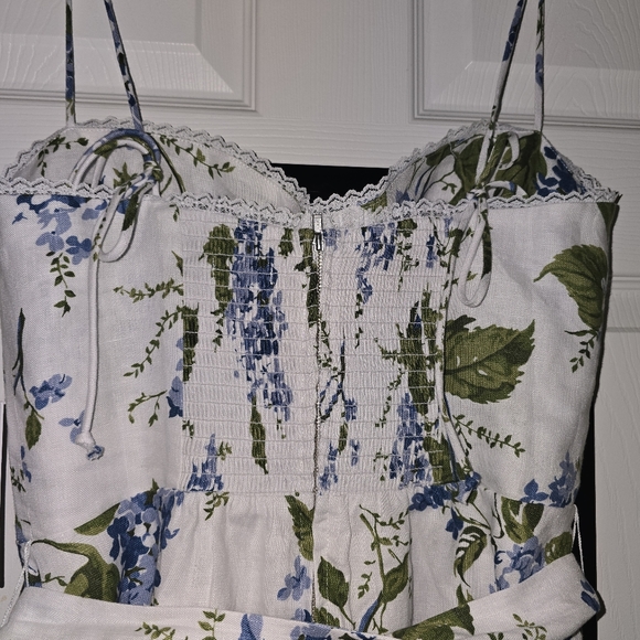 NWT Reformation Kieryn Linen Dress in Riviera Size 10 - Picture 6 of 7